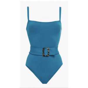 NWT Eres Guilty Belted Swimsuit Turquoise Women’s Size FR 42 US 10